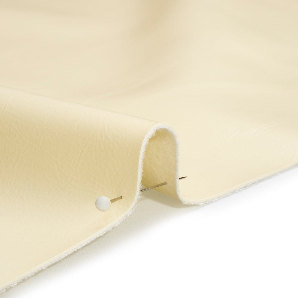Upholstery Faux Leather with Brushed Fabric Backing - Cream - Alida Collection Detail