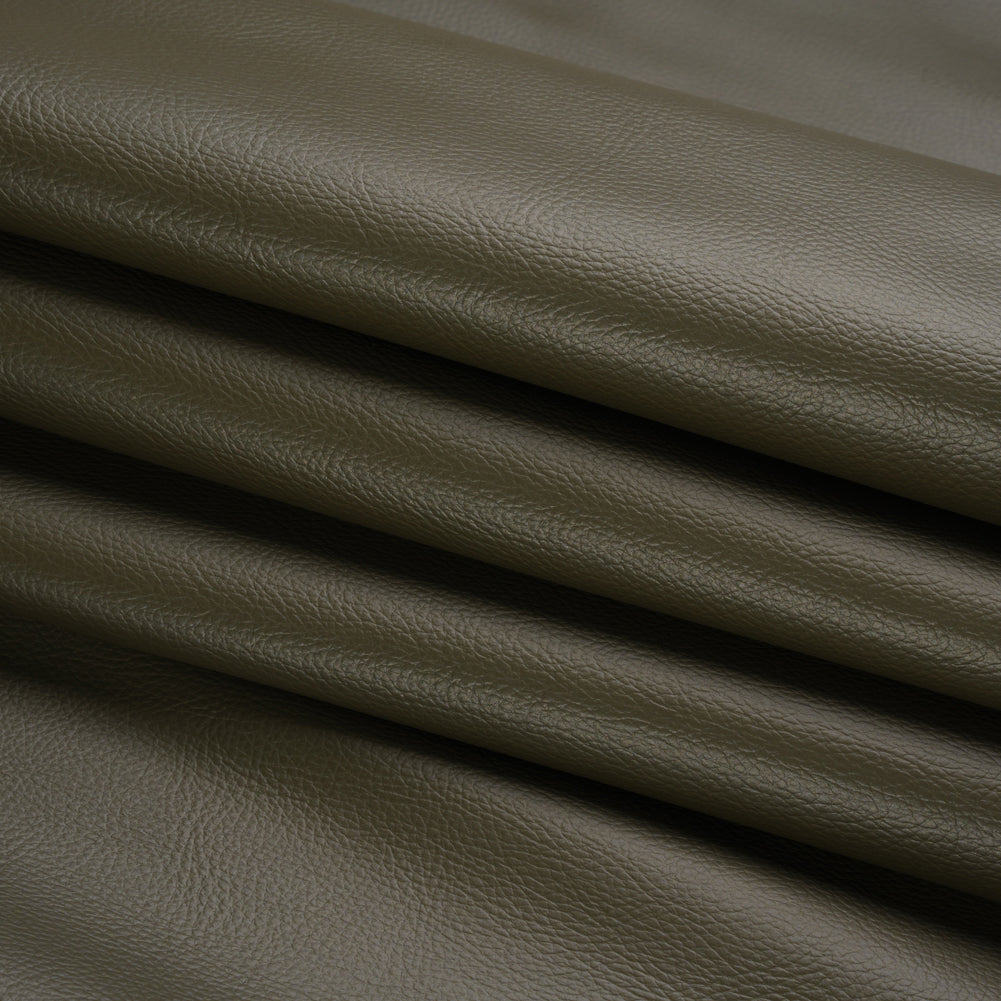 Outdoor Upholstery Faux Leather - Hunter Pebbled - Macoun Collection Folded