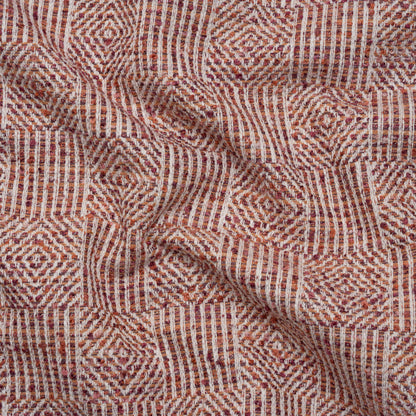 Tweedy Boucle Upholstery Jacquard - Rose Diamond and Stripe Checks - Damietta Collection