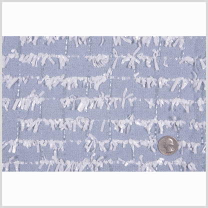 English Powder Blue Eyelash Fringe Tweed Full