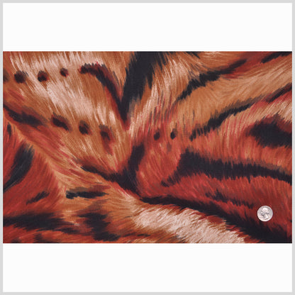 Black/Brick/Tan Animal Fur Print Cotton-Lycra Twill Full