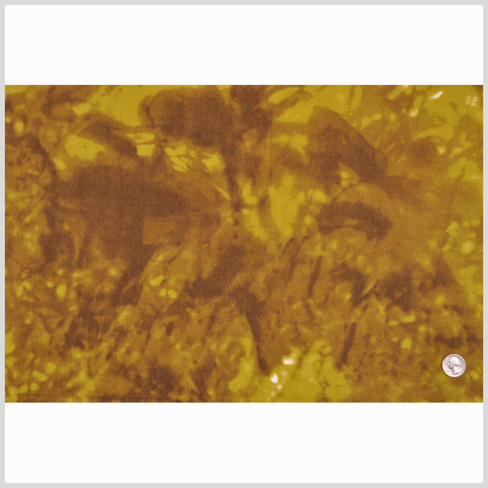 Amber Green and Golden Olive Tie Dye Cotton-Lycra Twill Full