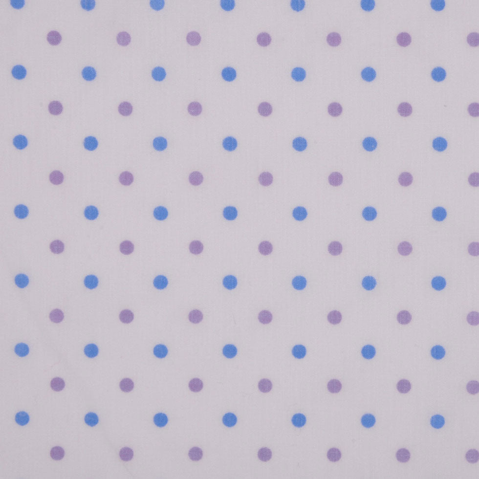Lilac and Ocean Polka Dot Cotton Batiste