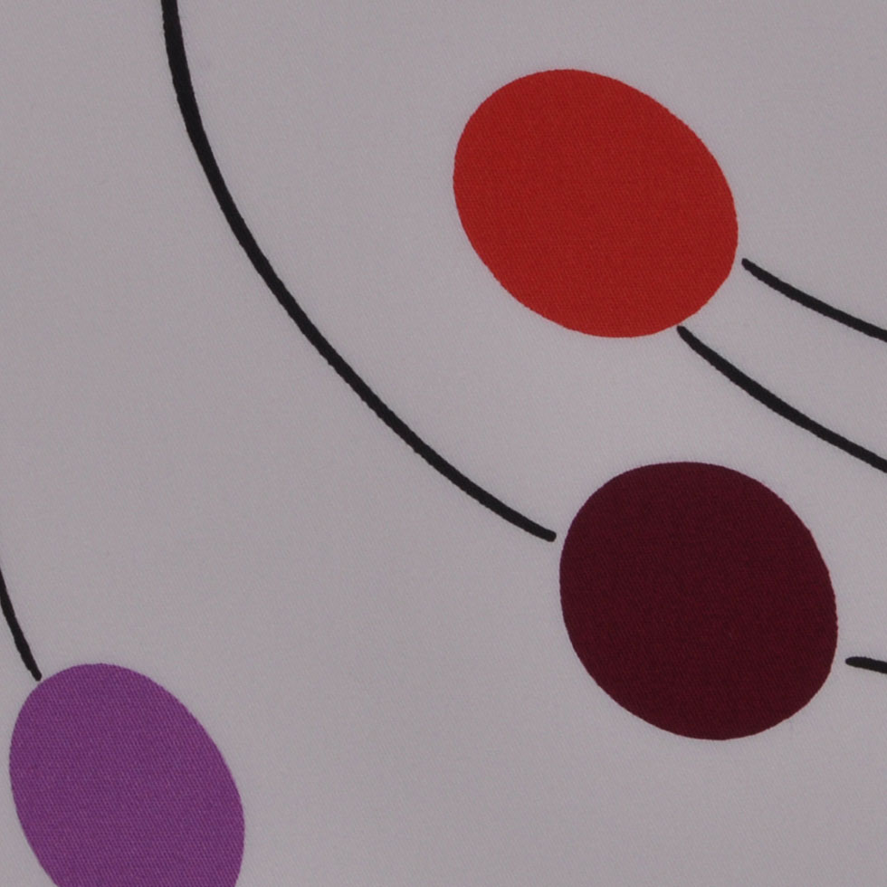 Italian Multicolor Geometric Polka Dots on a Stretch Cotton Twill Detail