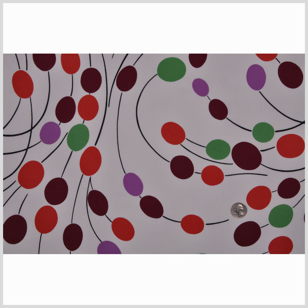 Italian Multicolor Geometric Polka Dots on a Stretch Cotton Twill Full