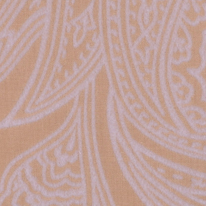 Beige and Pale Gray Flocked Paisley Cotton Voile Detail
