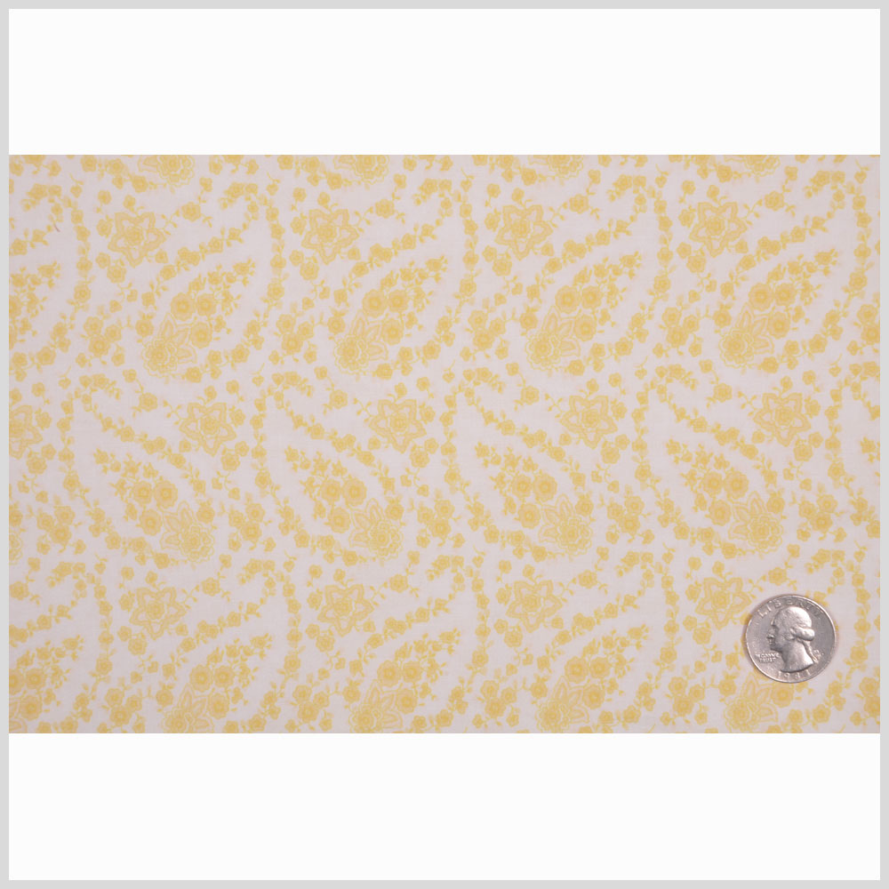 White/Pastel Yellow Stretch Cotton Poplin Full