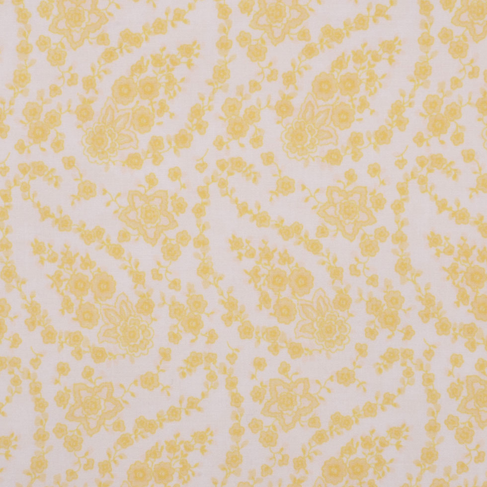 White/Pastel Yellow Stretch Cotton Poplin