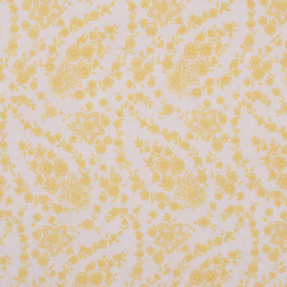 White/Pastel Yellow Stretch Cotton Poplin