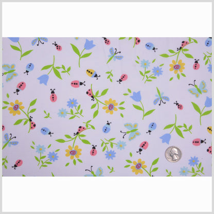 Ladybugs and Flowers Cotton Print Full