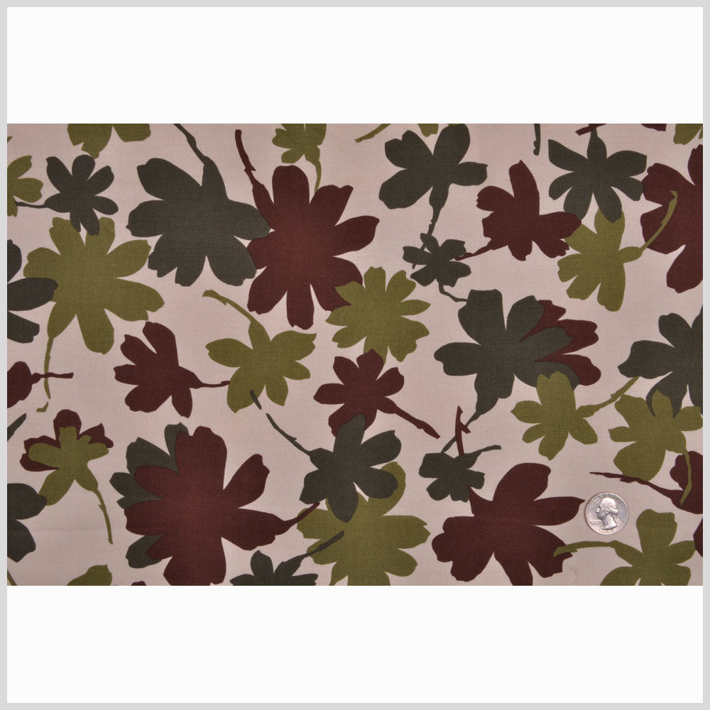 Camo Colored Floral Cotton-Lycra Twill Full