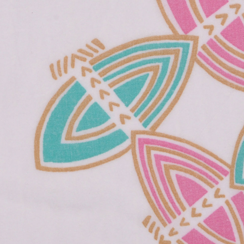 Off-White/Taffy/Pink/Green Geometric Cotton Voile Detail