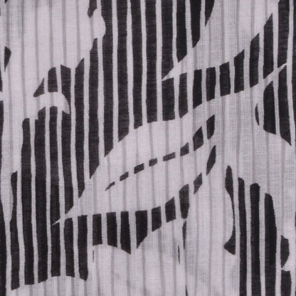 Black & White Floral Cotton Voile Detail