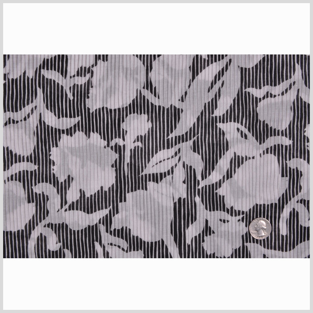 Black & White Floral Cotton Voile Full