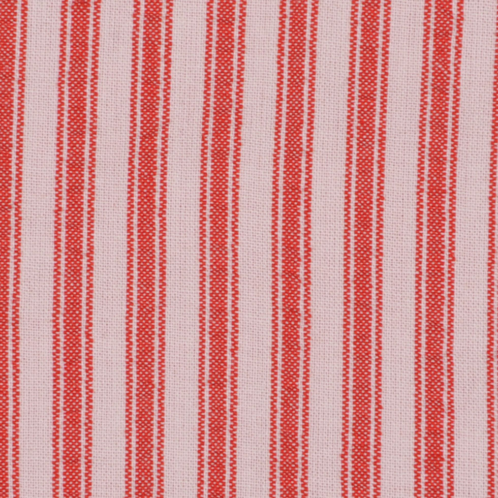 Red Ticking Stripe Cotton Seersucker Detail