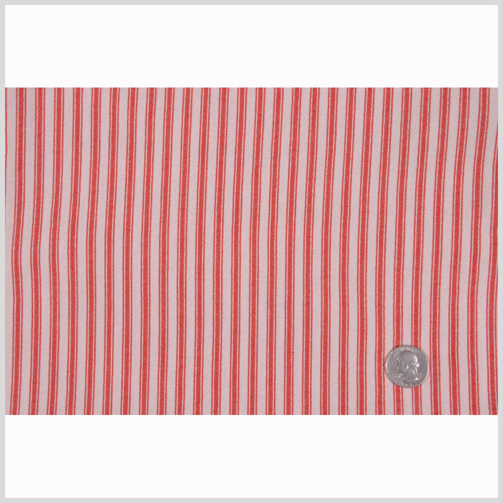 Red Ticking Stripe Cotton Seersucker Full