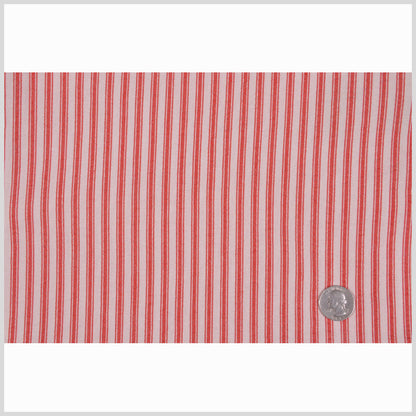 Red Ticking Stripe Cotton Seersucker Full