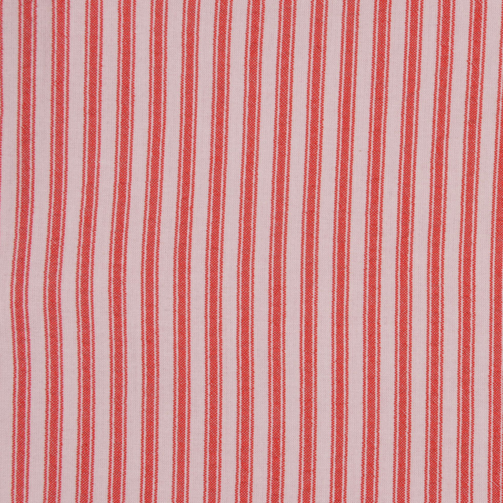 Red Ticking Stripe Cotton Seersucker