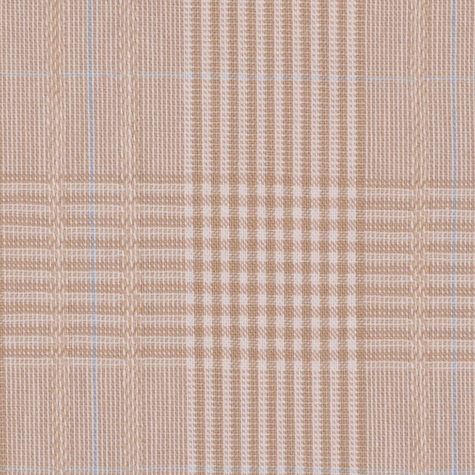 Italian Beige Plaid Bottom-Weight Cotton Detail