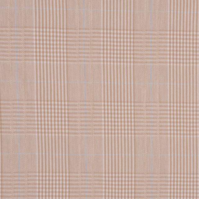 Italian Beige Plaid Bottom-Weight Cotton