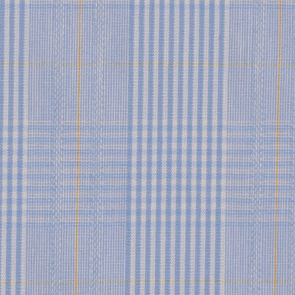 Italian Light Blue Plaid Botton-Weight Cotton Detail