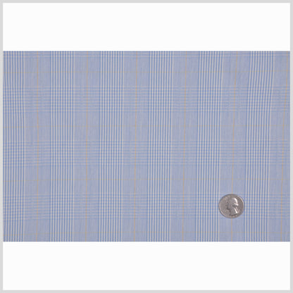 Italian Light Blue Plaid Botton-Weight Cotton Full