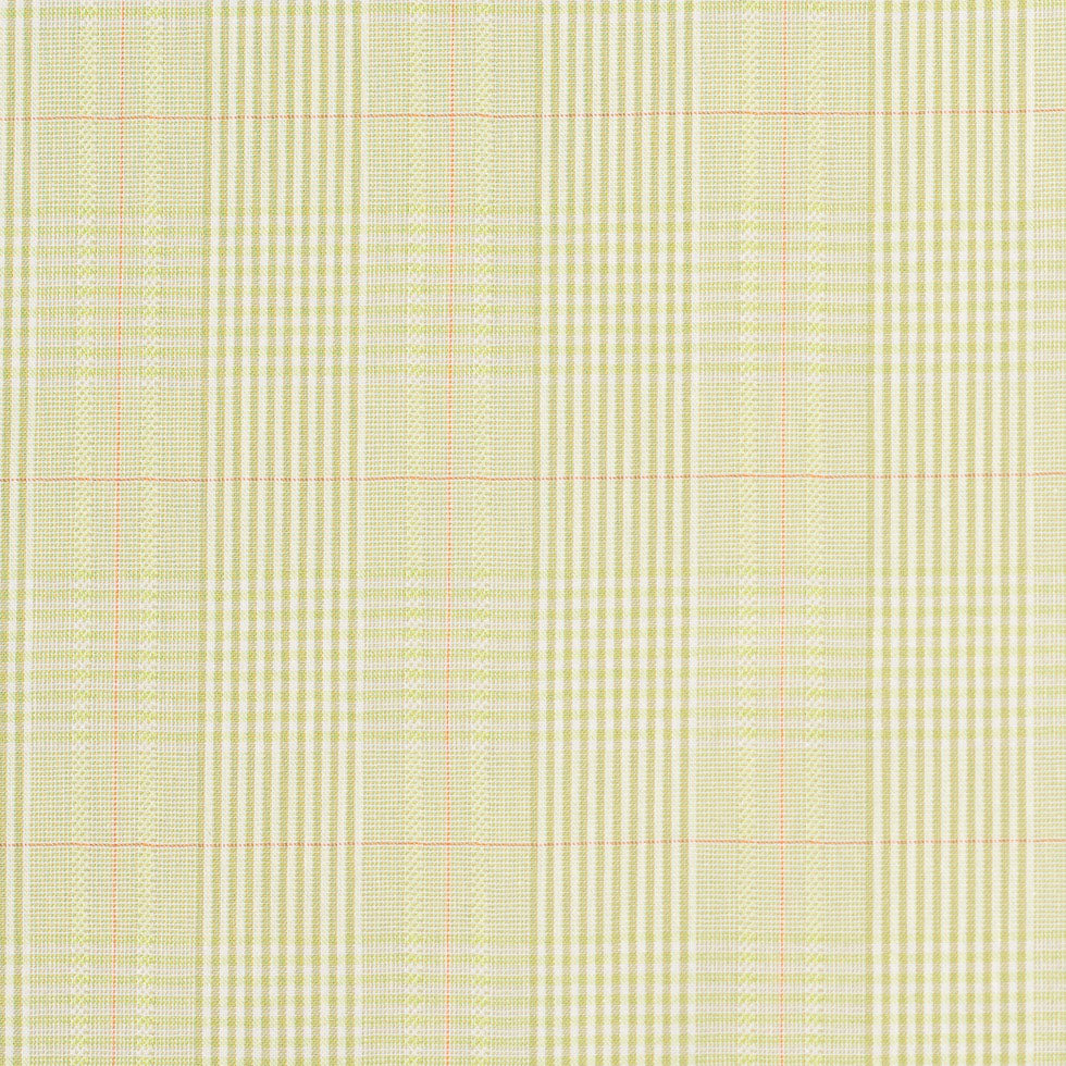 Kiwi Green and Off-White Plaid Cotton Blend Suiting Detail