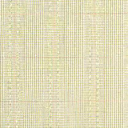 Kiwi Green and Off-White Plaid Cotton Blend Suiting Detail