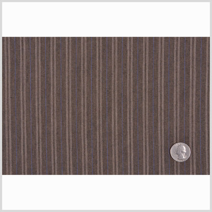 Light Brown Striped Cotton-Lycra Shirting Full