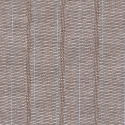 Italian Taupe and Pale Blue Striped Cotton Shirting Detail