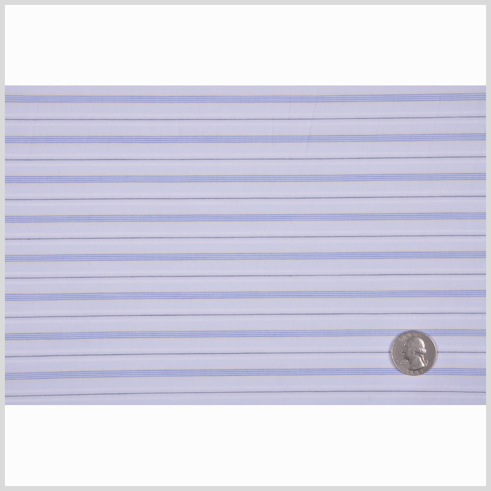 Pale Blue Pencil Striped Cotton Shirting Full