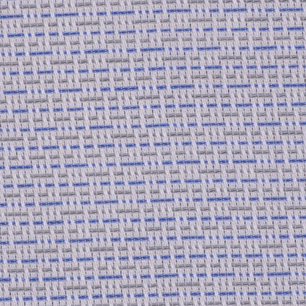 White/Powder Blue/Olive Striped Cotton Shirting Detail