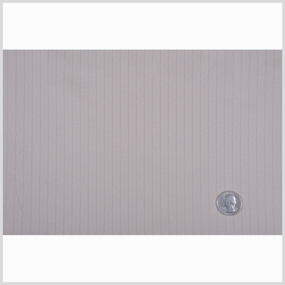Beige/Brown Pin Striped Stretch Cotton Suiting Full