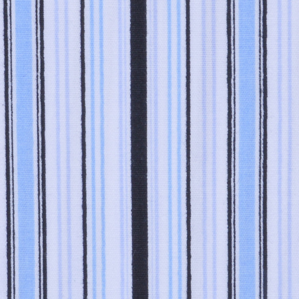 Blue Variegated-Stripe Stretch Cotton Detail