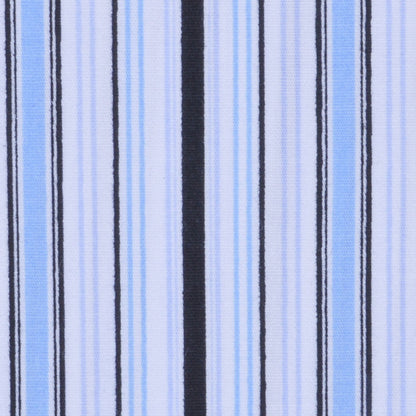 Blue Variegated-Stripe Stretch Cotton Detail