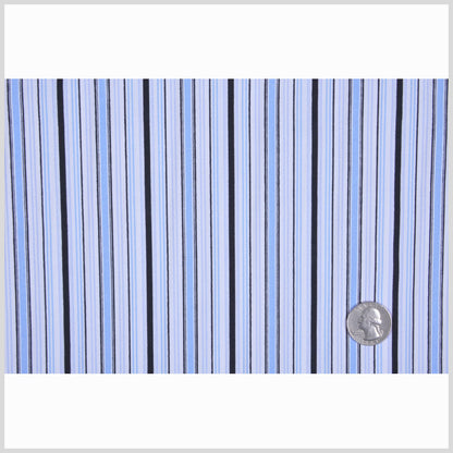 Blue Variegated-Stripe Stretch Cotton Full