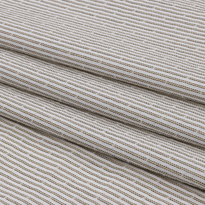 White and Tan Striped Cotton Woven Folded