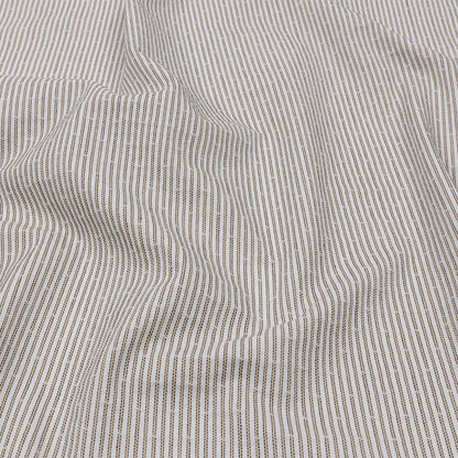White and Tan Striped Cotton Woven