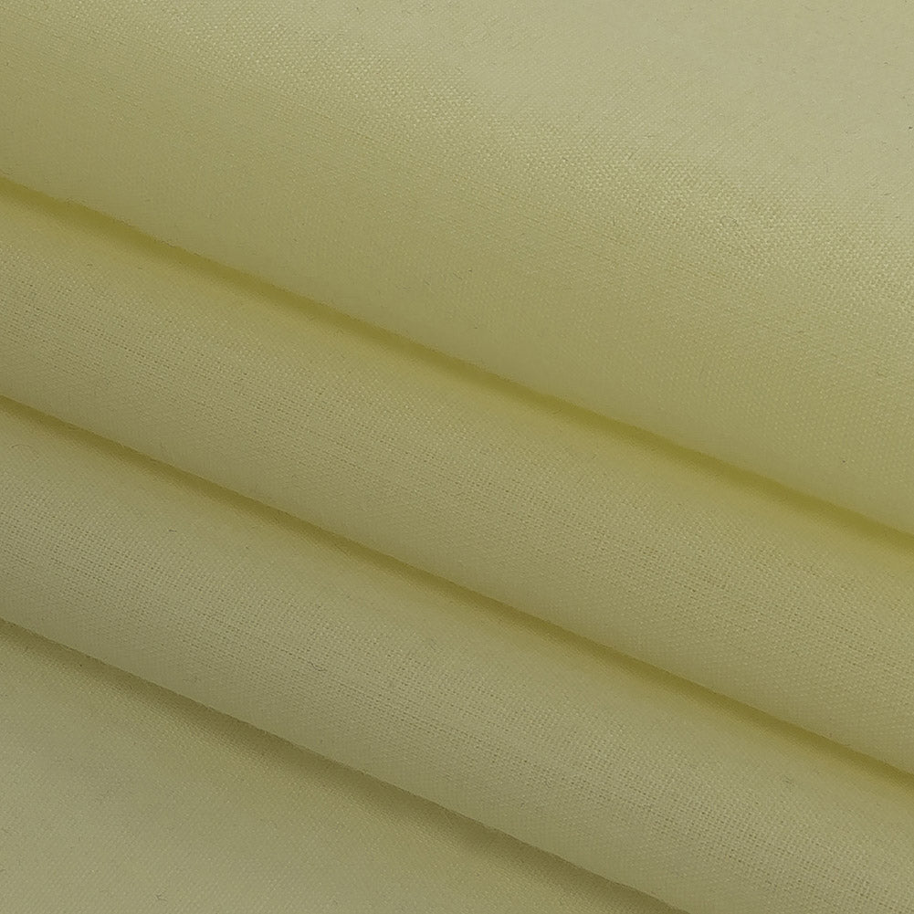Pale Buttercup Cotton and Polyester Poplin Folded
