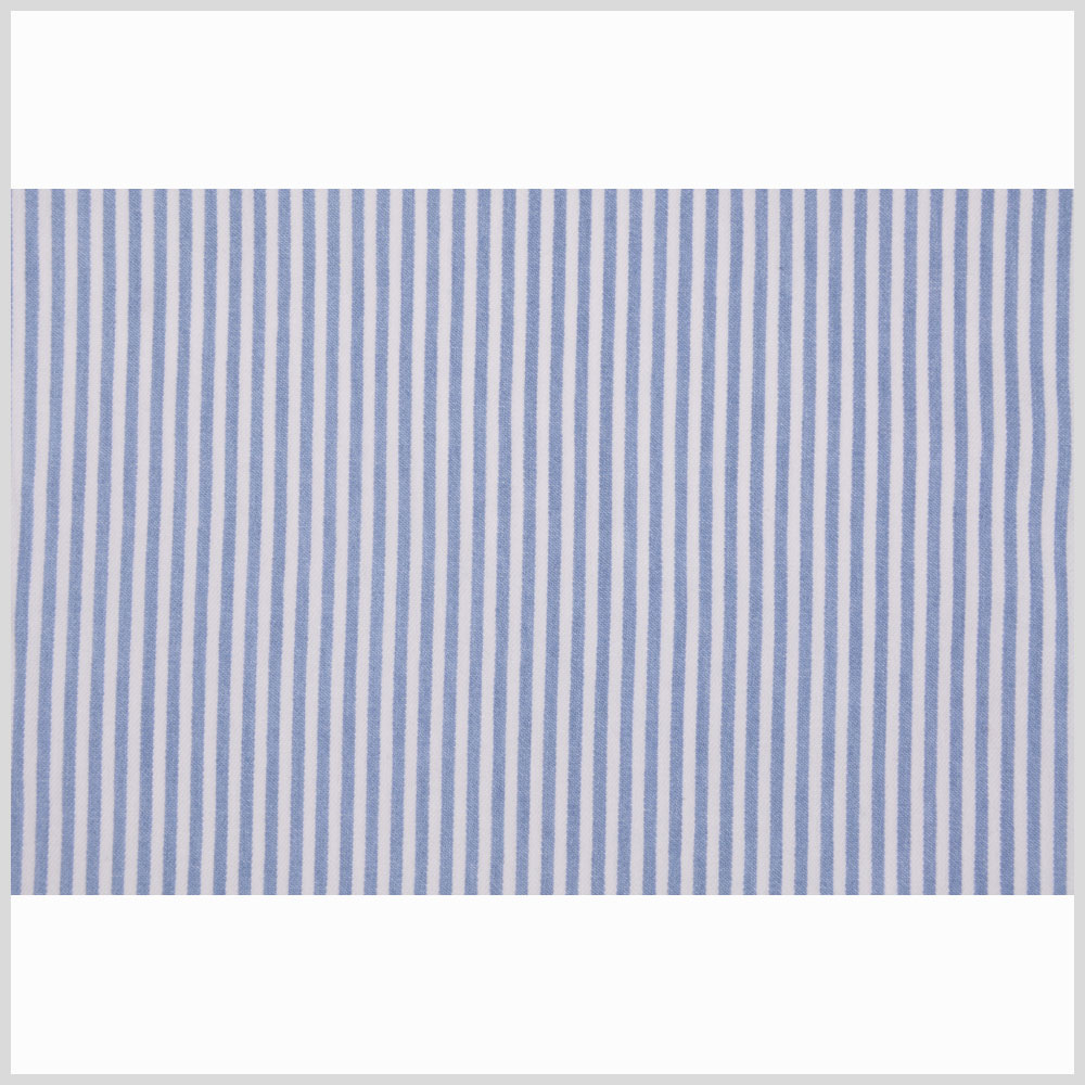 Blue and White Nautical Striped Cotton Full