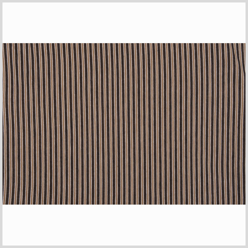 Olive and Moss Green Striped Denim