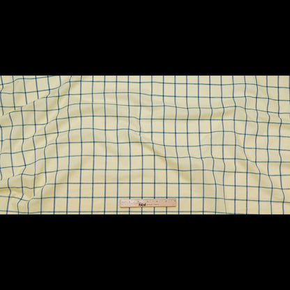 Japanese Pale Yellow Windowpane Check Cotton Lawn Full