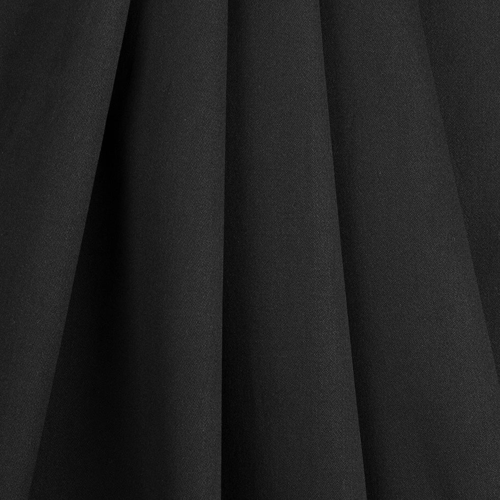 Italian Black Heavy Stretch Cotton Sateen
