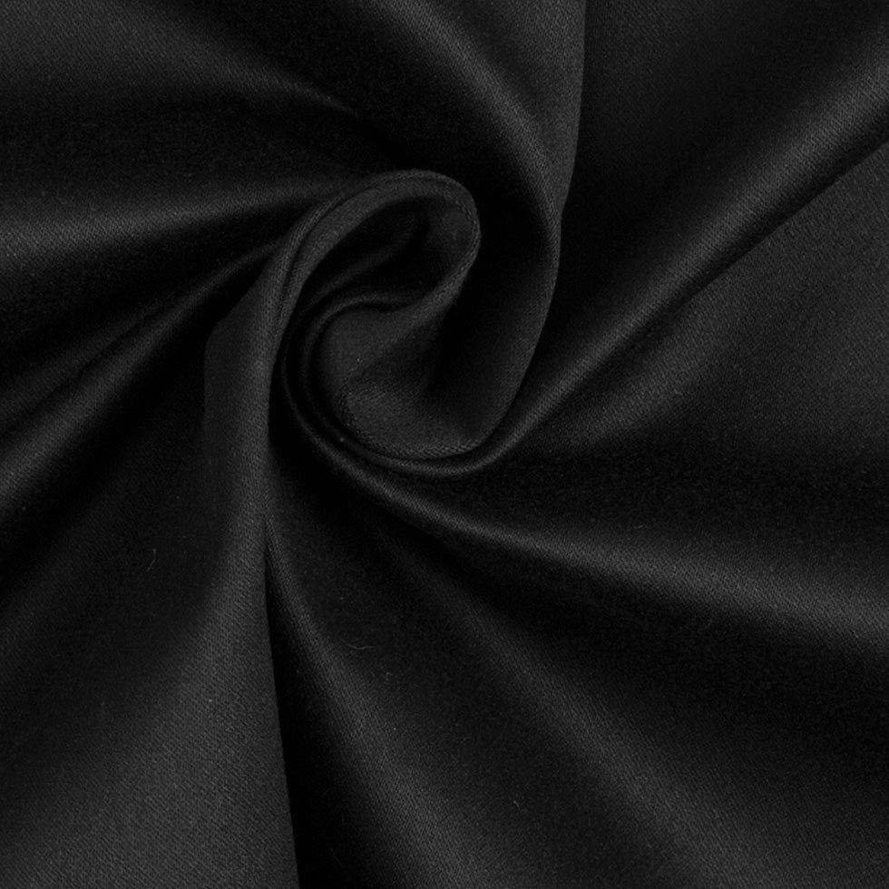 Italian Black Heavy Stretch Cotton Sateen
