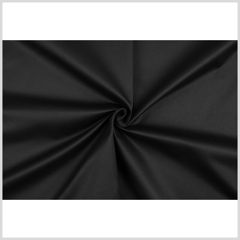 Italian Black Heavy Stretch Cotton Sateen