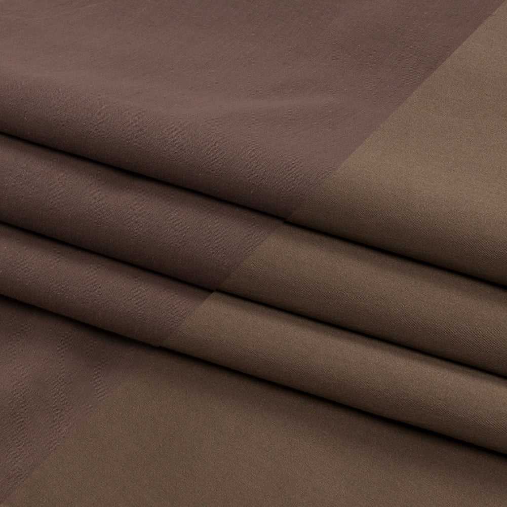 Taupe Double Faced Stretch Polyester Sateen and Twill Folded