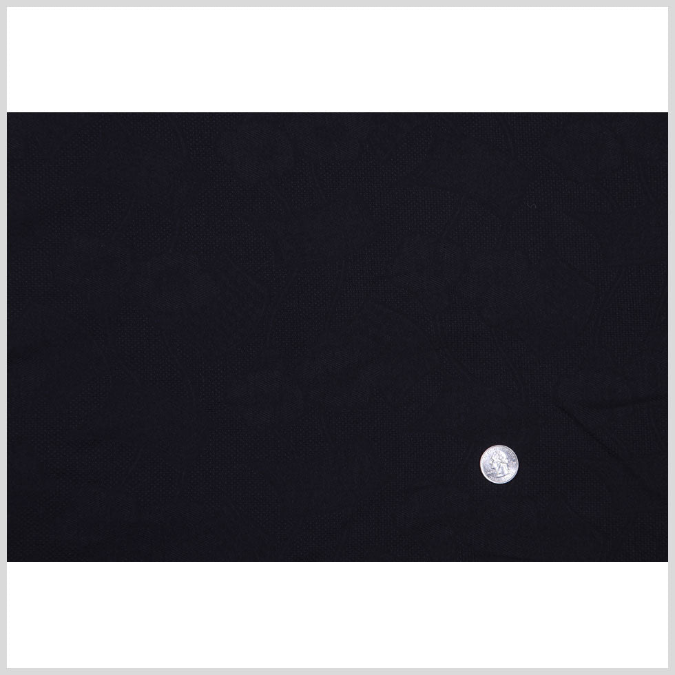 Loose-Woven Black Cotton Jacquard Full