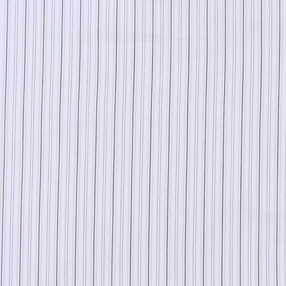 Warm White, Black and Brown Striped Stretch Cotton Shirting