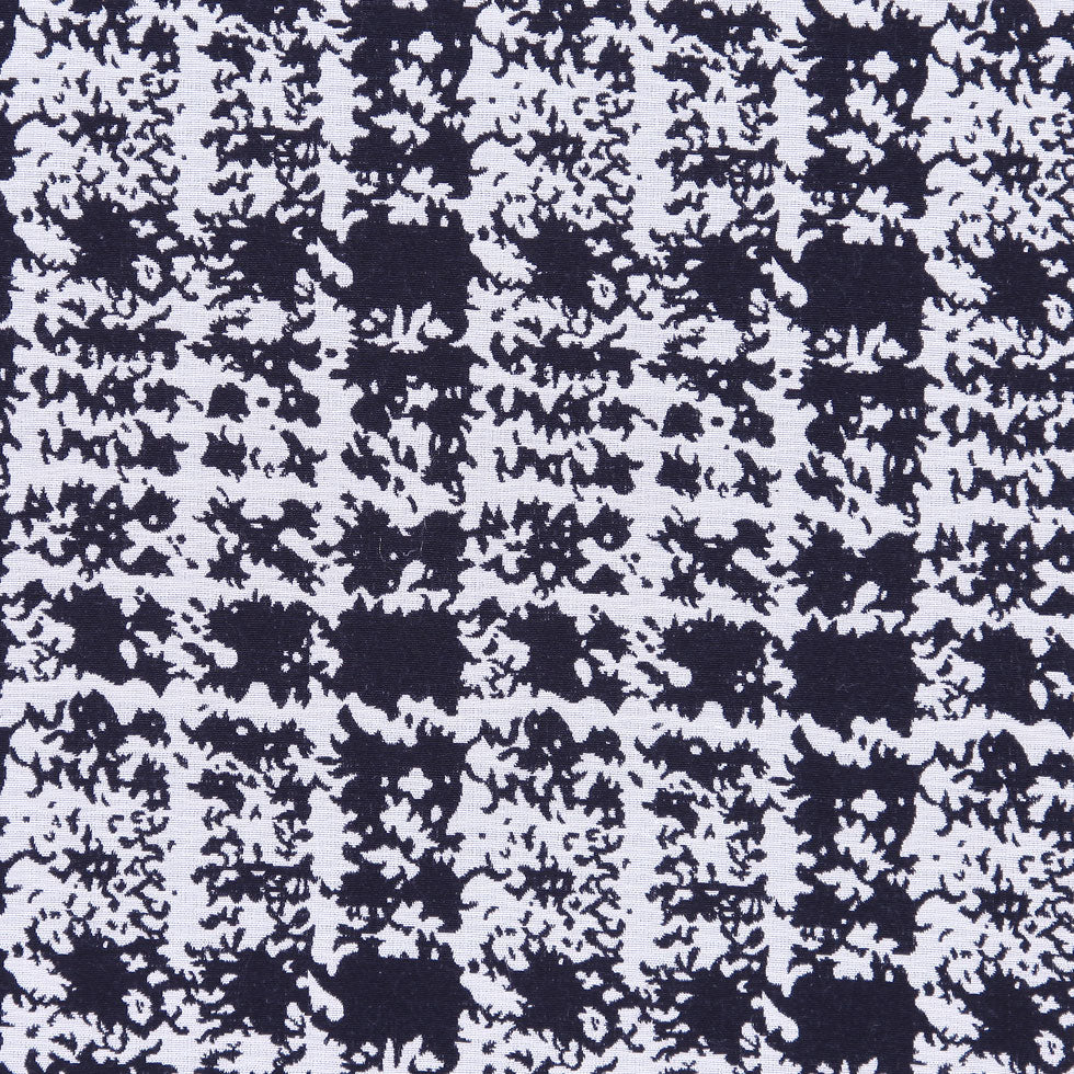 Italian Black and White Plaid Cotton Brocade Detail