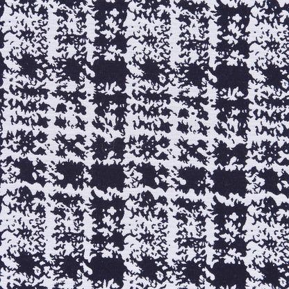 Italian Black and White Plaid Cotton Brocade Detail